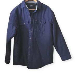 IZOD Men’s Quilted Insulated Shacket – Button Up Jacket, Navy, Size Medium